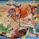 woman with burros